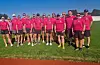 Sveibuar på team Never Give Up. Frå venstre Marte Katla, Berit Katla, Torgeir Katla, Elisabeth Staupe, Stian Katla, Ingrid Katla, Dagfinn Selsås, Nils Katla, Maren Kristine Bårdsen, Lene Våge, Arne Katla, Gustav Vikse, Andre Mundal Haukås, Marianne Haukås og Morten Stiansen.