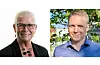 Anne Kverneland Bogsnes, direktør for NAV Vestland, og Håvard Lægreid, leiar for NAV region Sunnhordland.