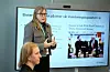 Lågare straumprisar gjer at Statkraft tente mindre pengar i 2024 enn i 2023, forklarer konsernsjef i Statkraft, Birgitte Ringstad Vartdal, mens ho presenterer årsresultatet for 2024. Foto: Stian Lysberg Solum / NTB / NPK