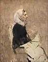 Jente med skaut er måla av Christian Krohg, ein av kunstnarane blant Kristiania-bohemen. Dei var med på å skape debatt om kvinnesaka seint på 1800-talet. Foto: Kode kunstmuseer og komponisthjem, Bergen
