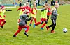 Jenter 9 år Sveio 1 (gule overtrekk) mot Sveio 2. FOTO: ELLEN MARIE HAGEVIK