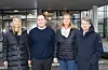 F.v. konsulent Vibeke Berge Vierdal, ordførar André Mundal Haukås, rådgjevar digitalisering Kristine Rossehaug og rådmann Jostein Førre. Foto: Einar Vestvik