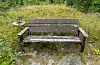 Slik er benkane på gravplassen ut. – Eg vågar ikkje å setta meg på på dei, seier Knut- Ove Tvedt.