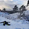 Endelig snø/Vestlandet/10.januar/ein engel i snøen/vandring fra ei bygd til neste bygd #vestavindsveio #sveiomidtileio