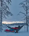 Hengekøya med på pulktur i Nordmarka.