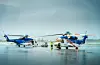 To Sikorsky S-92 helikopter frå selskapet Bristow på Flesland Heliport. Det var denne helikoptertypen som var involvert i ulykka onsdag.