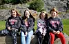 Iben Torkelsen (12), Anja Kristin Leirvik (13), Thea Torkelsen (12 år) og Veslemøy Torkelsen (10) var på Finn fram-dagen i staden for å sitja inne. Iben og Veslemøy er søstre, Anja og Thea er søskenbarna deira, frå kvar si side av familien.