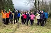 17 glade nyttårsvandrar gjekk Utmarksstien på Oa 1. januar. Foto: Marit Tvedt