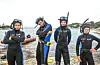 Denne firerbanden fikk en stor opplevelse i vannet og undersøkte dyrelivet langs vannkanten i Buavåg. Fra venstre: Arn Nappen Toft (11) fra Sveio, Sander Halleraker Vikse (11) fra Sveio, Oda Lid Toft (10) fra Kopervik og Ludvik Helleland Huus (9) fra Haugesund. Foto: Morten Vågset Møller