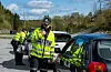 Med målingar både i 60- og 80-sona på Haukås, gjekk det ikkje mange minuttar før dei første vart vinka innpå busshaldeplassen.