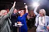 Dei borgarlege partia har styrkt seg noko. Frå venstre: Venstre-leiar Guri Melby, KrF-leiar Dag-Inge Ulstein, Høgre-leiar Erna Solberg og Frp-leiar Sylvi Listhaug. Foto: Javad Parsa / NTB / NPK