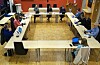 Sveio formannskap under debatten om fylkestilhøyrsle onsdag kveld.SKJERMDUMP: SVEIO KOMMUNETV