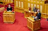 Statsminister Jonas Gahr Støre (Ap) måtte svare på spørsmål om straumstøtte frå Tina Bru (H) under den munnlege spørjetimen i Stortinget onsdag. Foto: Torstein Bøe / NTB / NPK