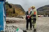 Ordfører i Ullensvang kommune, Roald Aga Haug, fekk gleda av å avfyre første salve for E134 Røldal-Seljestad. Foto: Thale Hauso / NRK