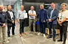 Frå venstre Alf Bringedal frå Ølen Betong, Trond Pettersen Valeur frå Skanska, Geir Arild Søndenå frå Ølen Betong, Anders Geirsta frå Skanska, Lars Norekvål frå Ølen Betong, Kai Morten Høyem frå Skanska og Anne Brit Moen frå Skanska.