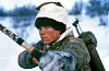 «Veiviseren» frå 1987 – var den første filmen i verda på samisk. Filmen blei den andre norske Oscar-nominerte i klassen for beste utanlandske film. Her hovudrolleinnehavar Mikkel Gaup (t.v.) i ein scene frå filmen. Foto: Karoline Frogner / NPK
