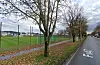 Haugebanen (t.v.) er FK Haugesund sitt treningsanlegg i dag. Her kan det kome ny brannstasjon, og klubben vurderer no mellom anna nytt treningsanlegg i Sveio.FOTO: GOOGLE STREET VIEW