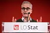 Regjeringa hevar fagforeiningsfrådraget. Her står statsminister Jonas Gahr Støre på talarstolen under LO Stats kartellkonferanse på Gol i haust. Foto: Ole Berg-Rusten / NTB / NPK