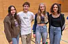 Ingrid Andrea Kvalvåg Panayiotou frå Sveio, Michele Tonni frå Italia, Mathilde Haaversen frå Sveio og Sabine Tellier frå Frankrike har stifte venskap som kanskje varar livet ut gjennom Erasmus-prosjektet.FOTO: TORSTEIN TYSVÆR NYMOEN