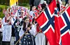 17. mai er ein av dagane i året det blir teke flest bilete. Her frå toget i Sveio i fjor. ARKIVFOTO: TORSTEIN TYSVÆR NYMOEN