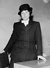 Maria Quisling i forhøyrsretten i Oslo i 1946. Foto: NTB