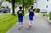 Bablu og Eirik nærmar seg målet i fint driv forbi Haugebanen.