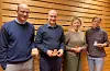 Plakettvinnarar etter årets tur-o-sesong i regi av Sveio O-lag: Frå venstre: Magnus Notland, Nils Ove Notland, Alice Enerstvedt og Jana-Elena Koser. Foto: Thomas Førde