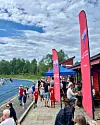 Kafeområdet under cupen. Det blei grilla hamburgerar, pølser og laga smoothie.