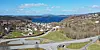Dronefoto over Førde sentrum, 21. april 2021.