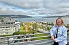 Frå sprittårnet er det kremutsikt over Gjøvik sentrum og Skibladner, som duppar på Mjøsa like ved. Foto: Heidi Molstad Andresen / NPK