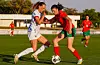 Nok en gang skal Emilie Kvalvågnes Guddal ikle seg den norske landslagsdrakten, og denne gangen spiller hun og resten av troppen om plass i EM i 2026. Foto: Federação Portuguesa de Futebol