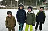 Halvor Tjelle Svarstad, Jacob Sæ Helland, Theo Strømøy og Jakob Andre Tjelle Svarstad fekk opp farten på banen og la inn fleire kappløp på isen. Foto: Sigrund Breistig