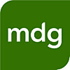 Kvit «mdg»-logo på ein grøn, avrunda firkant.